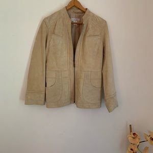 Tan Leather Calvin Klein Jacket